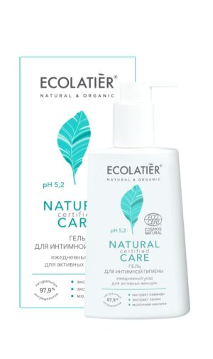 Čistiaci gél na intímnu hygienu Natural Care s pH 5,2 - EcoLatier Organic - 250 ml